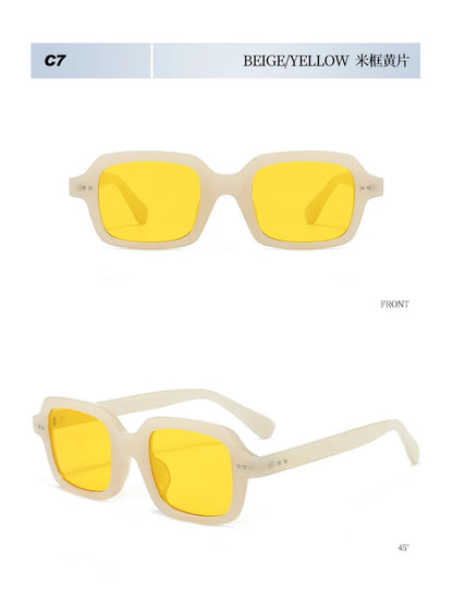 Fashionable Rice Nail Square Sunglasses High-End Casual Simple Sunglasses Versatile Ins Internet Celebrity Sunglasses Women DUHE