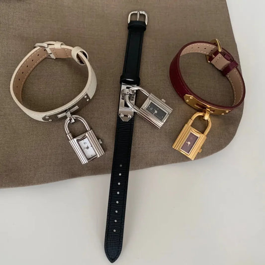 M Handmade Stainless Steel New Women's Watch Chain Watch Genuine Leather Vintage Quartz Watch Fashion Small Gold Watch