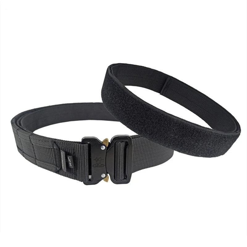 5cm Men Tactical Belt with Inner, Metal Buckle Quick Release Laser Cut MOLLE Combat Two in One Battle Belt