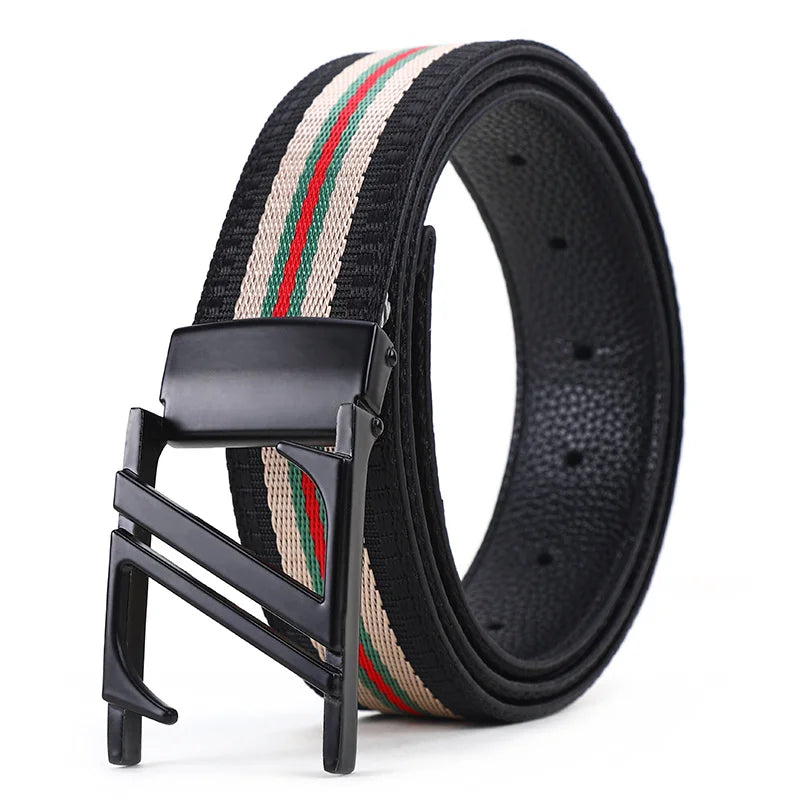 Luxury-sleek designer style G-shaped canvas belt for fashionable and durable high-quality jeans. Men's and women's casual leathe