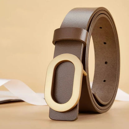 Women's Leather Belts For Jeans Ladies Strap Alloy Metal Pin Buckle Fashion Belt