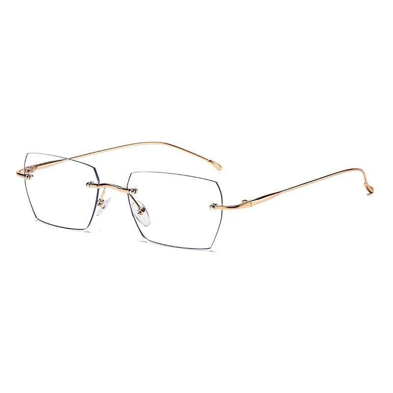 Luxury Rimless Myopia Glasses for Women Men Ultralight Near Sight Glasses Blue Light Blocking Eye Protection Eyeglasses 0 To-4.0