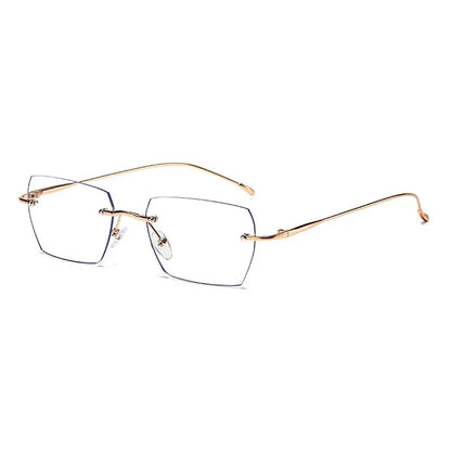 Luxury Rimless Myopia Glasses for Women Men Ultralight Near Sight Glasses Blue Light Blocking Eye Protection Eyeglasses 0 To-4.0