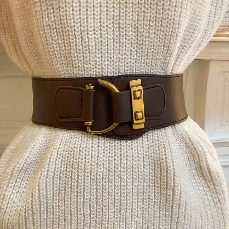 Waist Belt Women's Decorative Coat Suit Multifunctional Stretchable Elastic Waist Belt Hole Free Fashion Retro Unique Personaliz