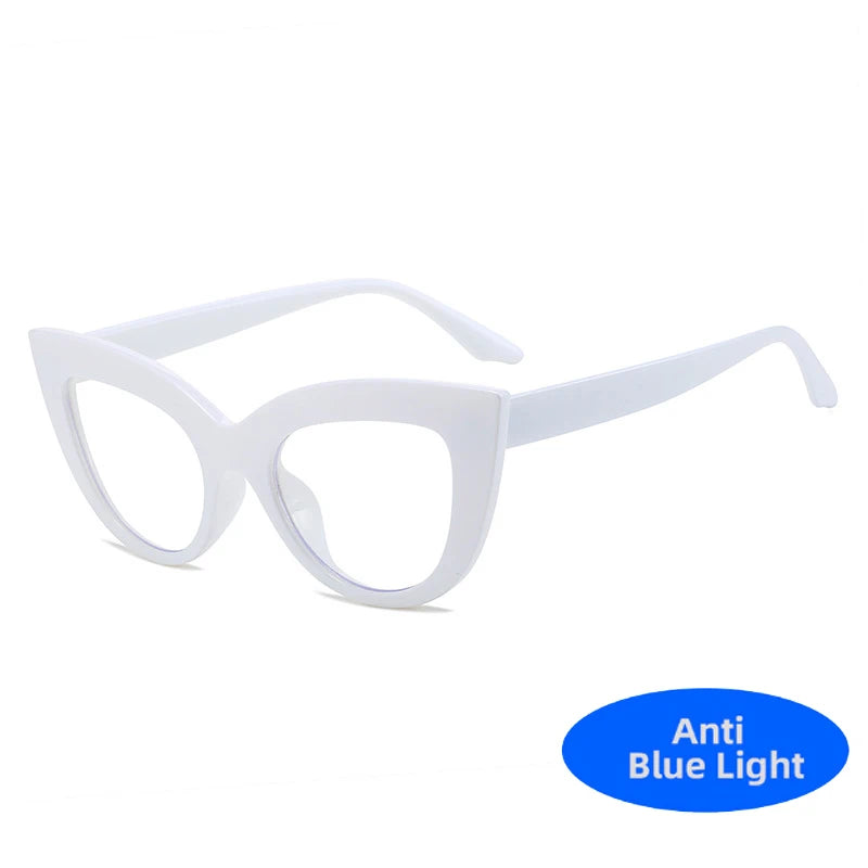 Women's Cat Eye Glasses Frame Fashion Anti Blue Light Transparent Eyeglasses Retro Optical Clear Lens Spectacle Eyeglass Female