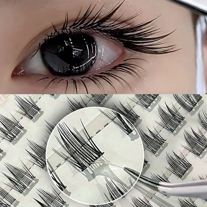 Cat Style Glue Free False Eyelashes Single Cluster Lightweight Eyelashes Self Adhesive No Glue Lashes Segmented Natural Eyelashe