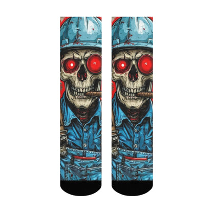 Funny plumber skull trendy socks gift Harajuku retro compression socks novelty street hip-hop socks suitable for all seasons