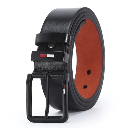 Men's Luxury PU Leather Belt - Designer Alloy Pin Buckle, High Quality Waistband for Jeans & Casual Wear, Fashion Waist Strap