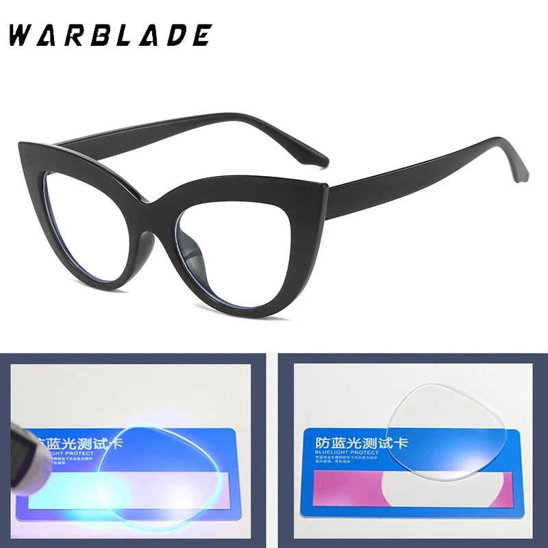 Women's Cat Eye Glasses Frame Fashion Anti Blue Light Transparent Eyeglasses Retro Optical Clear Lens Spectacle Eyeglass Female