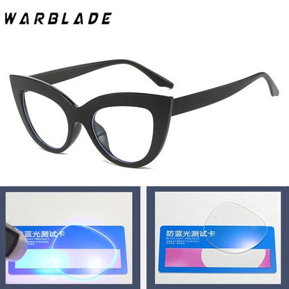 Women's Cat Eye Glasses Frame Fashion Anti Blue Light Transparent Eyeglasses Retro Optical Clear Lens Spectacle Eyeglass Female