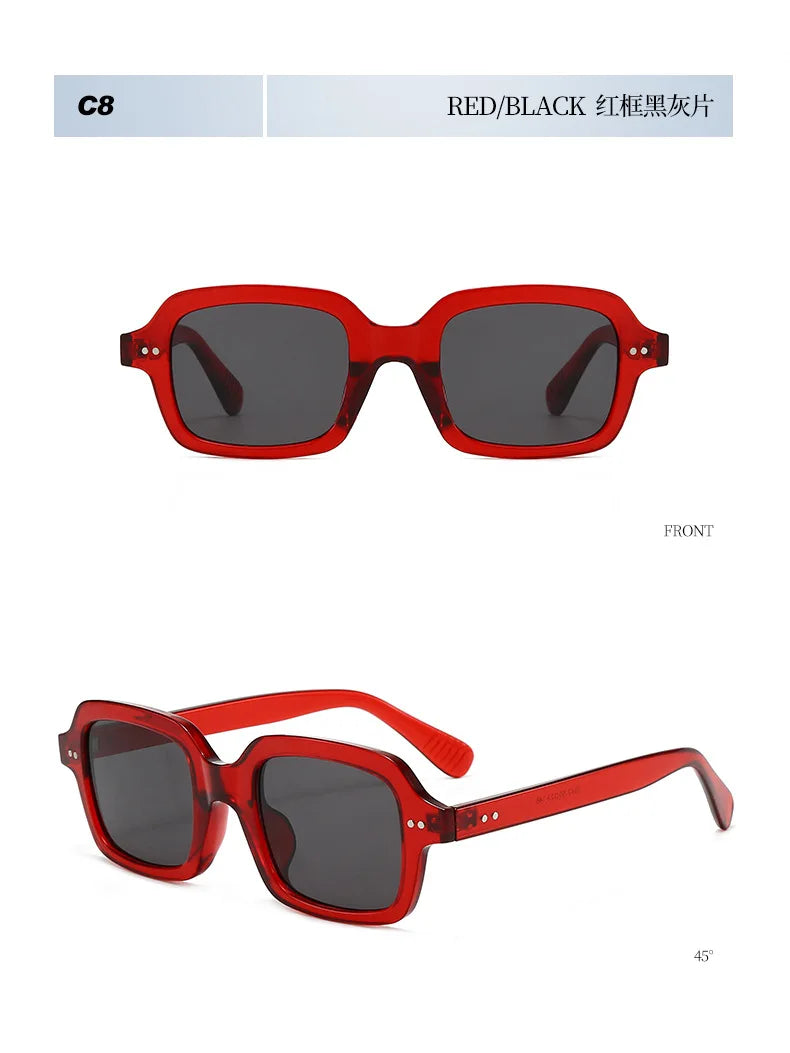 Fashionable Rice Nail Square Sunglasses High-End Casual Simple Sunglasses Versatile Ins Internet Celebrity Sunglasses Women DUHE