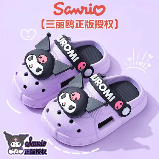 Sanrio Kulomi Baby Room Slippers Melody Hello Kitty Cinnamoroll Cartoon Summer Beach Sandals Wholesale Child Outdoor Flip Flops