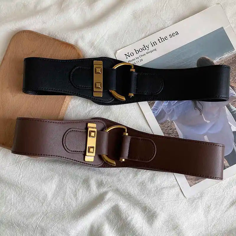 Waist Belt Women's Decorative Coat Suit Multifunctional Stretchable Elastic Waist Belt Hole Free Fashion Retro Unique Personaliz