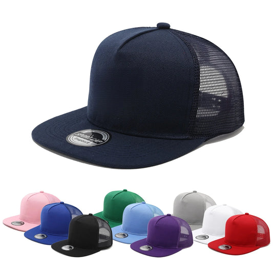 Fashion Unisex Baseball Cap Men Women Hip-hop Flat-brimmed Cap Outdoor Snapback Hat Flat Brim Trendy Leisure Adjustable Sun Hats