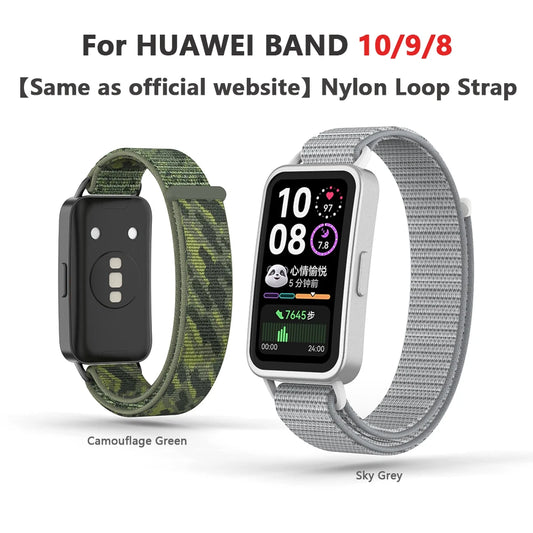 Suitable for Huawei Band 10 Nylon Loop Breathable Velcro Strap Huawei Band 9/8 Replacement Strap Official Website Same Style