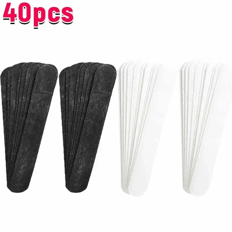 40PCS Hat Sweat Absorber Stickers Summer Cap Liner Bands Sweatband Visor Hats Size Reducer Adhesive Sweat Absorbing Strips Pads