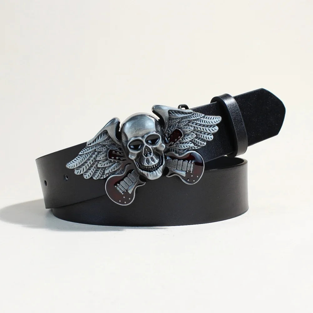 Black Punk Style PU Leather Belt with Metal Studs Unisex Gothic Fashion Accessory