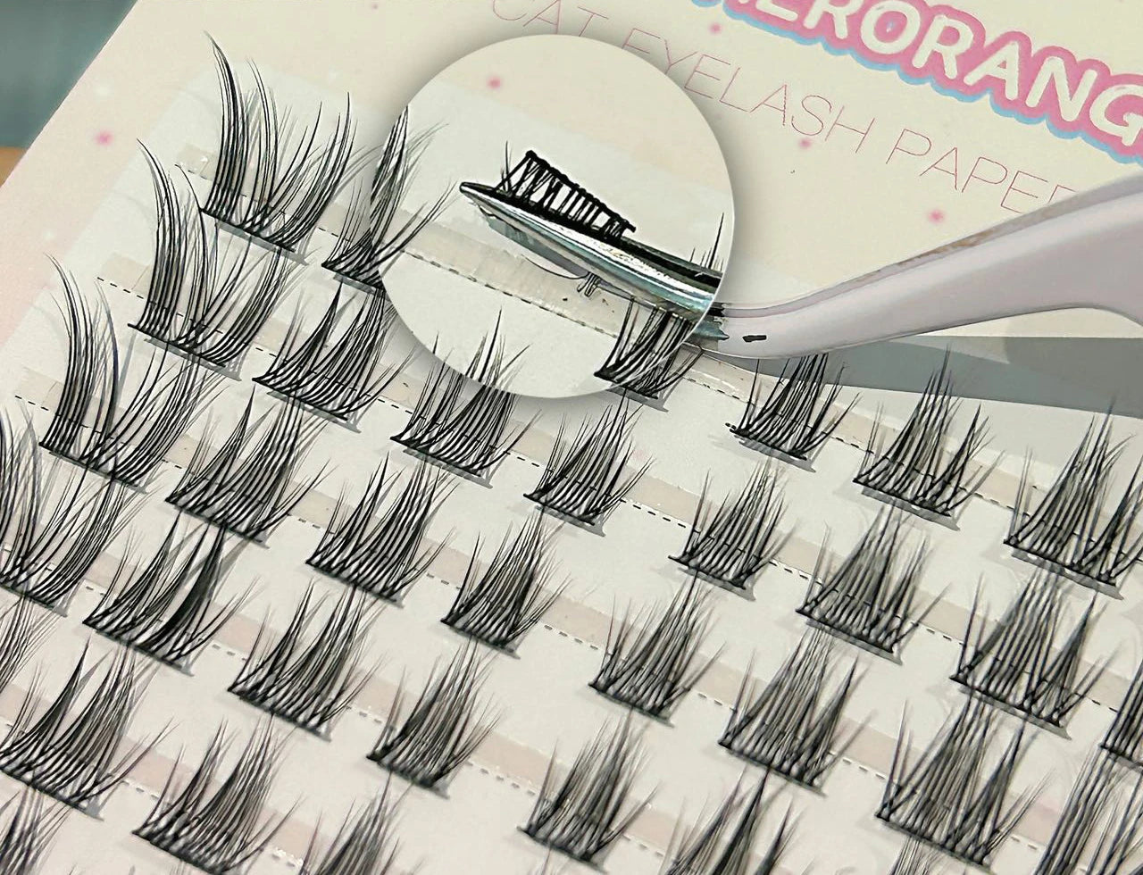 Cat Style Glue Free False Eyelashes Single Cluster Lightweight Eyelashes Self Adhesive No Glue Lashes Segmented Natural Eyelashe