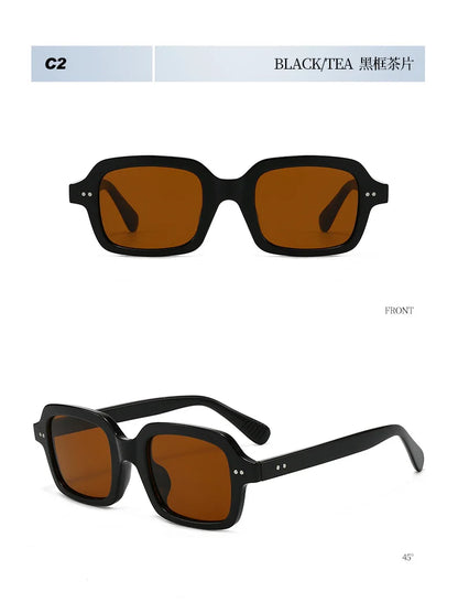 Fashionable Rice Nail Square Sunglasses High-End Casual Simple Sunglasses Versatile Ins Internet Celebrity Sunglasses Women DUHE