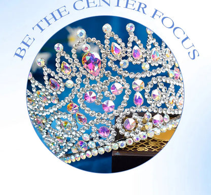 2025 New Rhinestone Crystal Queen Big Crown Bridal Wedding Tiara Women Beauty Pageant Bridal Hair Accessories Jewelry