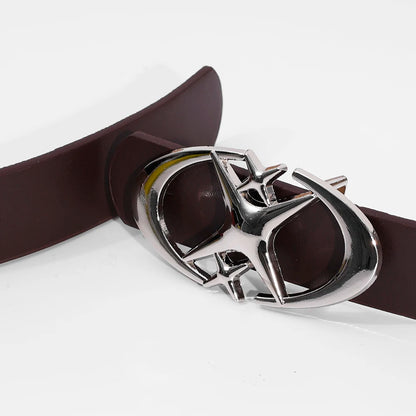 Fashion Pink Black White Moon Star Y2K Belts for Women Spice Girls PU Leather Retro Punk Metal Jeans Pants Decorative Belt Waist