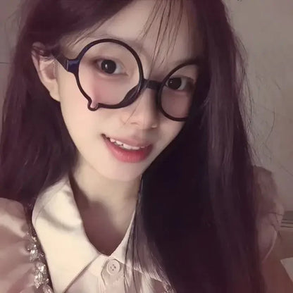 Y2K Anime Crying Glasses Dripping Tears Black Frame Unisex Retro Kawaii Fashion Eyewear Halloween Cosplay Cute Accessories Gift