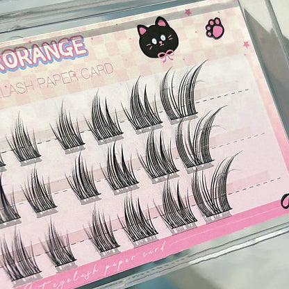 Cat Style Glue Free False Eyelashes Single Cluster Lightweight Eyelashes Self Adhesive No Glue Lashes Segmented Natural Eyelashe