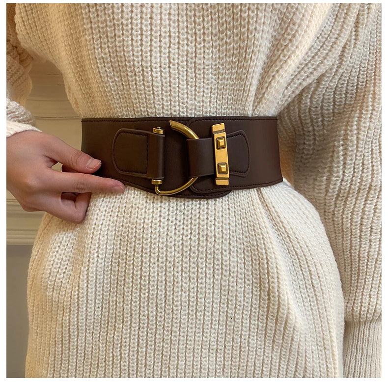 Waist Belt Women's Decorative Coat Suit Multifunctional Stretchable Elastic Waist Belt Hole Free Fashion Retro Unique Personaliz
