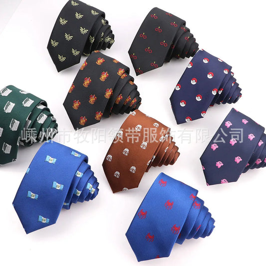 Movie Theme Delorean Car Pattern Tie Father's Day Birthday Tie Men's Fashion Accessories Chinese Production Necktie