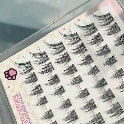 Cat Style Glue Free False Eyelashes Single Cluster Lightweight Eyelashes Self Adhesive No Glue Lashes Segmented Natural Eyelashe