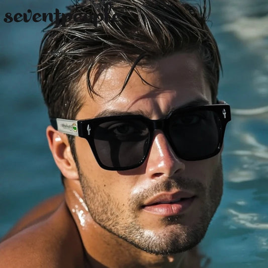 Oversized Polarized Square Sunglasses Men 2025 Luxury Brand Vintage Outdoor Fishing Sunglass For Male Classic Metal Shades UV400