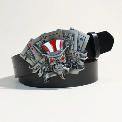 Black Punk Style PU Leather Belt with Metal Studs Unisex Gothic Fashion Accessory