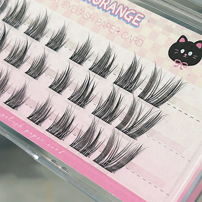 Cat Style Glue Free False Eyelashes Single Cluster Lightweight Eyelashes Self Adhesive No Glue Lashes Segmented Natural Eyelashe