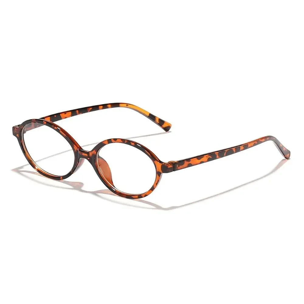 Sexy Small Oval Leopard Sunglasses Women Lovely Ins No Makeup Plain Glasses Frame Men Eyewear Cute Decorative Computer Glasses