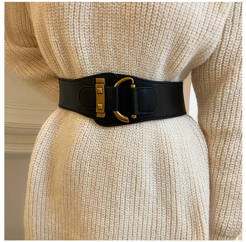 Waist Belt Women's Decorative Coat Suit Multifunctional Stretchable Elastic Waist Belt Hole Free Fashion Retro Unique Personaliz