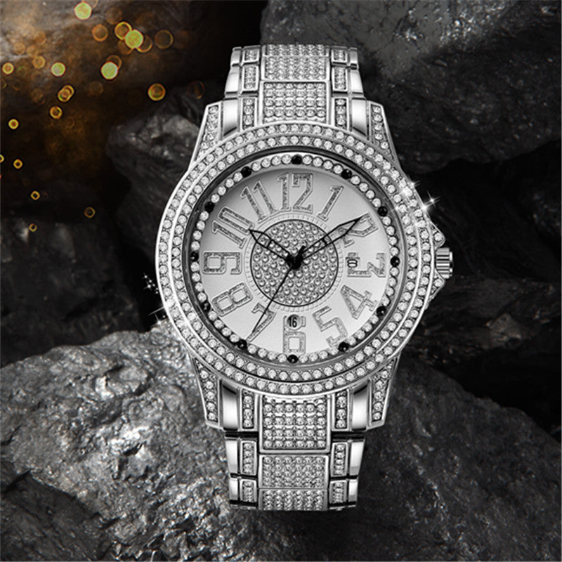 Men's Diamond Alloy Strap Watch