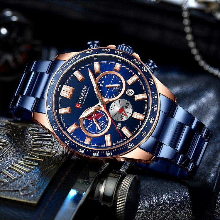 Men's Waterproof Steel Belt Watch