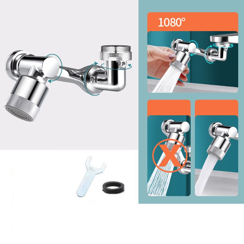 Rotatable Splash-Proof Faucet - 1080° Swivel Kitchen Tap