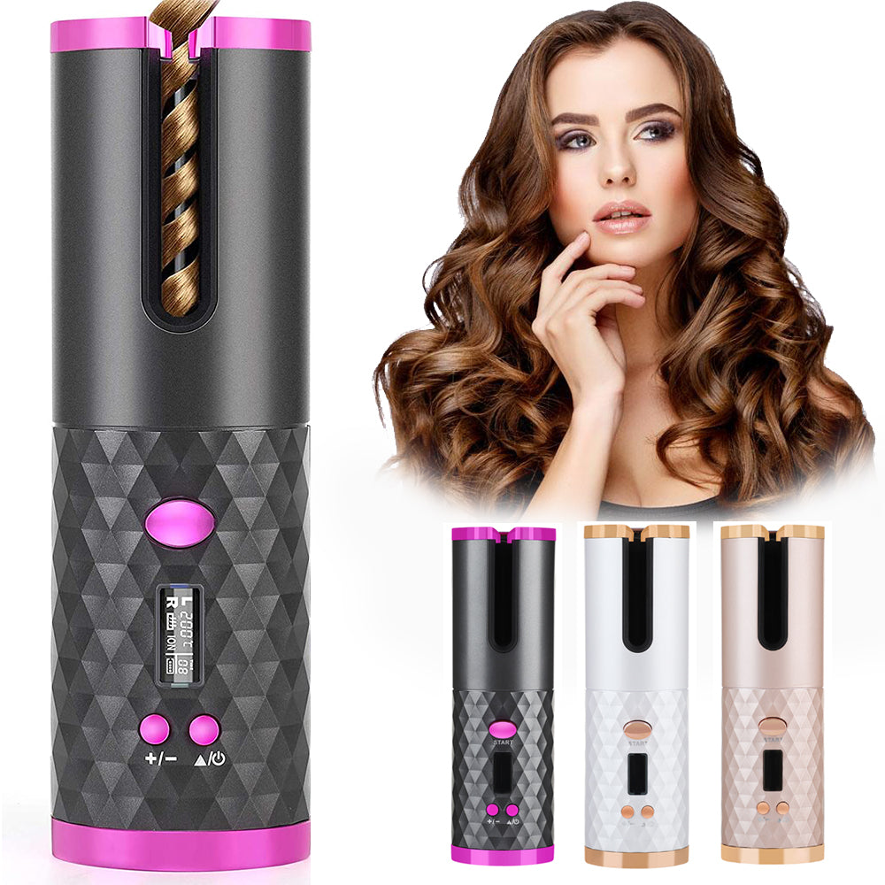 Auto Hair Curler - Rechargeable Rotating Curling Iron