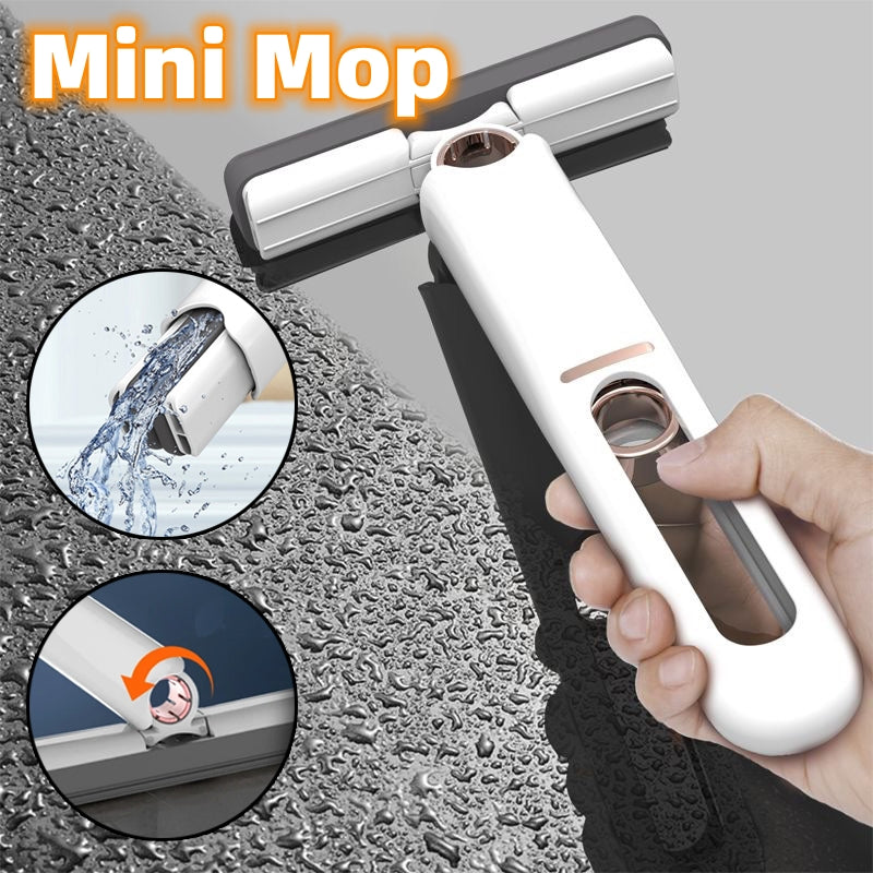 Mini Sponge Mop Cleaner - Portable Squeeze Wiper