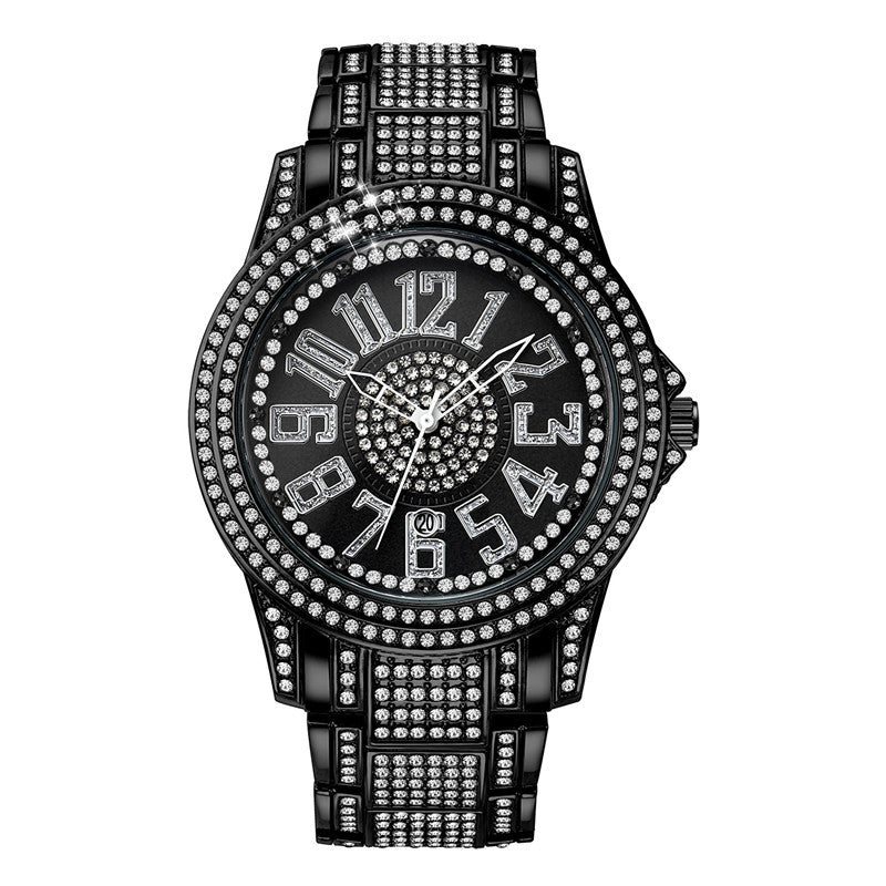 Men's Diamond Alloy Strap Watch