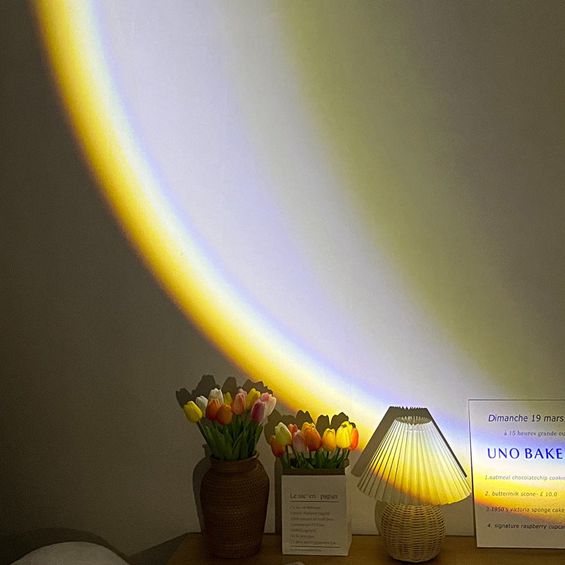 LED Moon Lamp with Rainbow Projector