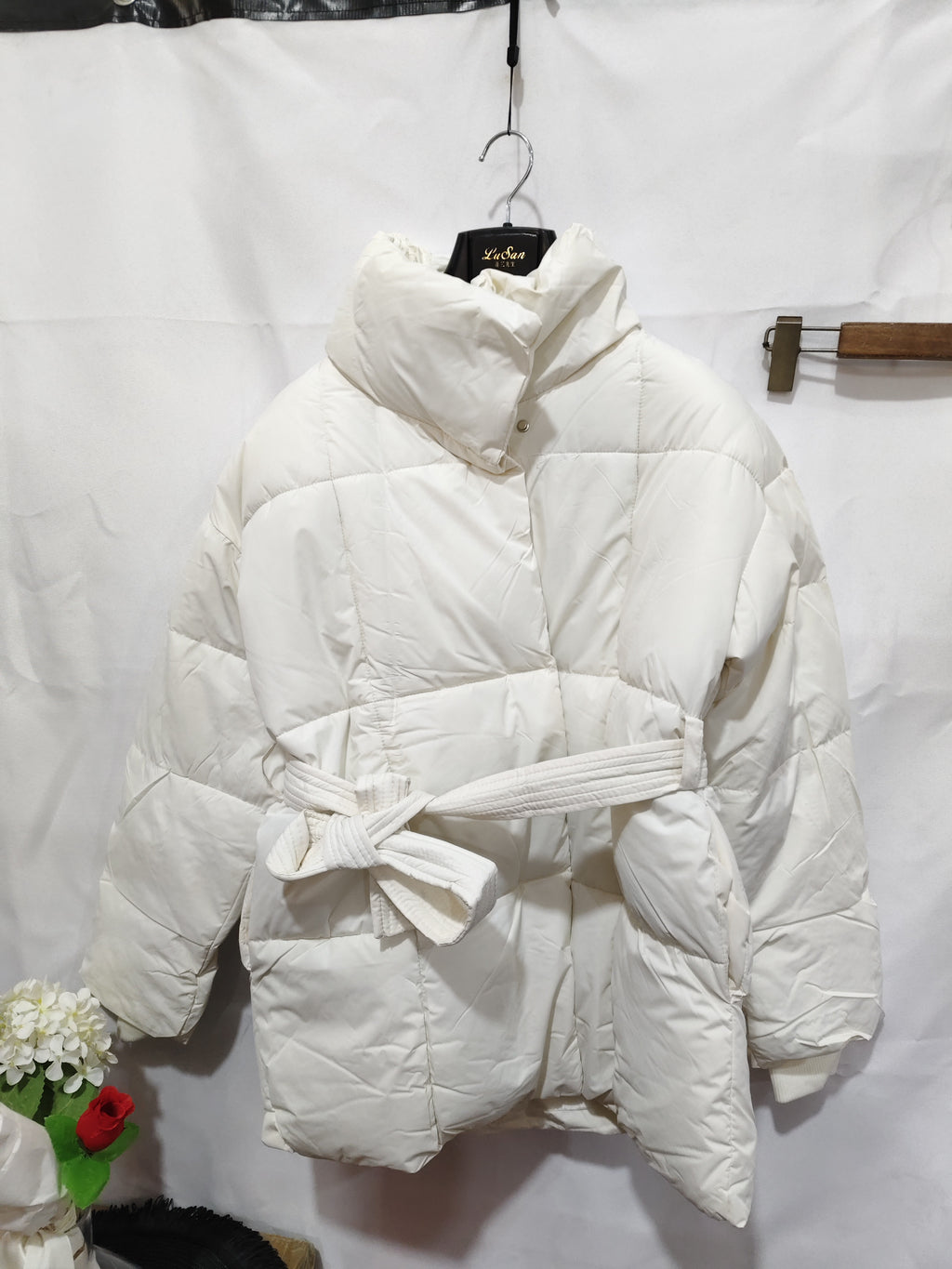 Thickened Winter Jacket with Belt